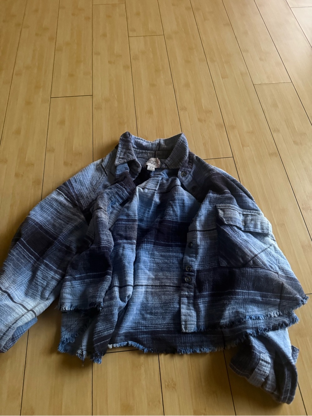 Women's Blue Plaid Button Flannel